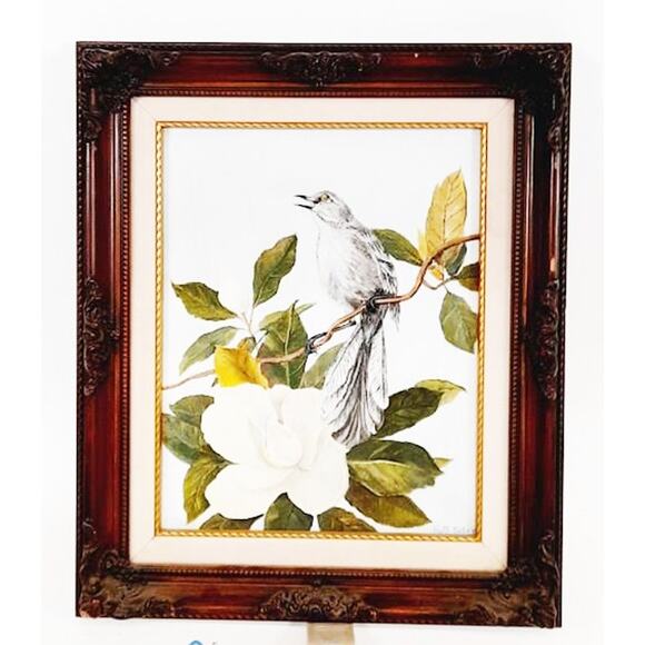 Ruth Gates Oil Painting – Magnolia and the Mockingbird - Picture 1 of 6